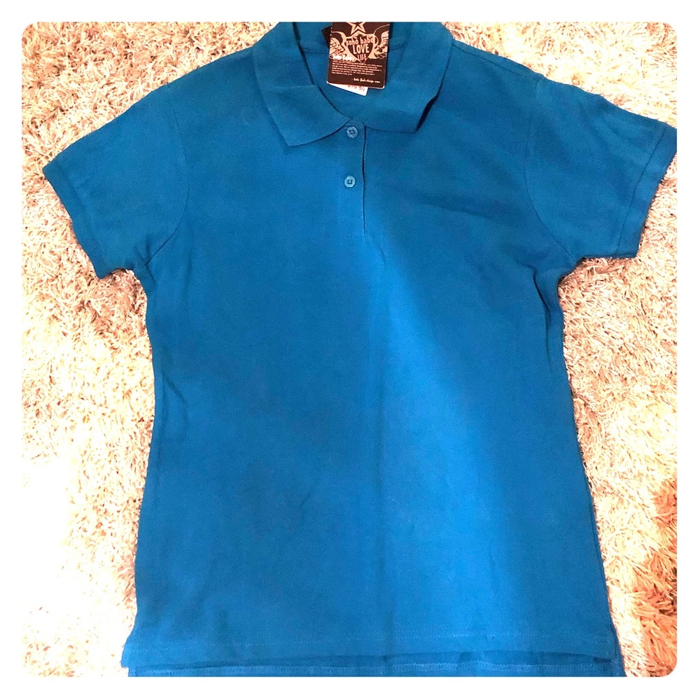 New Turquoise blue polo shirt